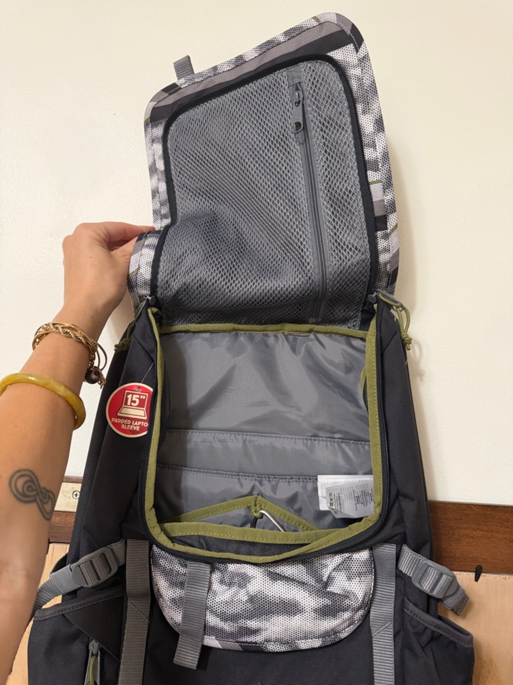 Jansport Black and Gray Camouflage Laptop Backpack - Picture 4 of 5